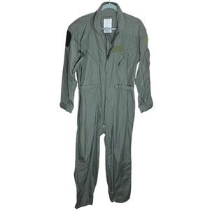 Military USAF Coverall Flyers Mens 44 Reg FR Summer Green Aviation Flight Suit